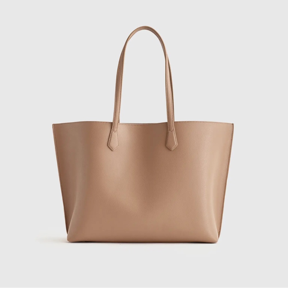 Quince Italian Leather Triple Compartment Shopper Tote